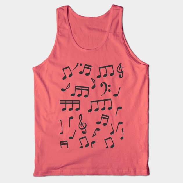 Musical Notes Pattern Illustration Tank Top by hobrath